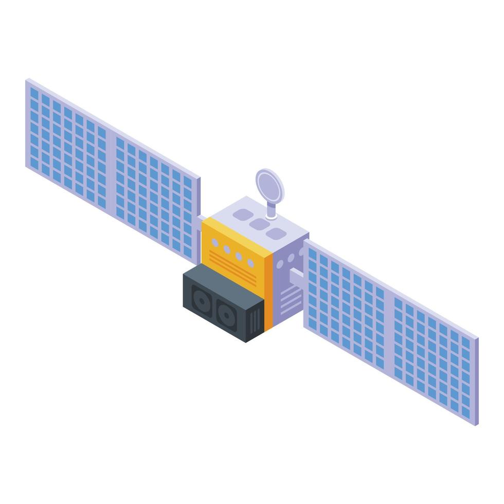 Network space satellite icon, isometric style vector