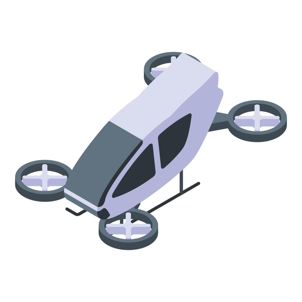 Air drone taxi icon, isometric style vector