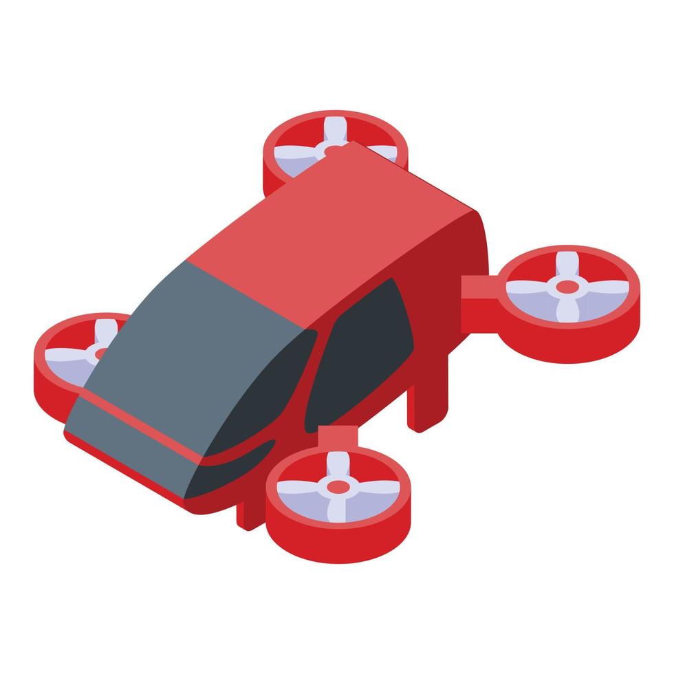 Unmanned taxi car icon, isometric style vector