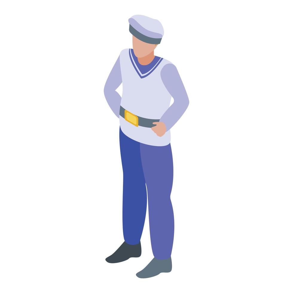 Seaman ship icon, isometric style vector