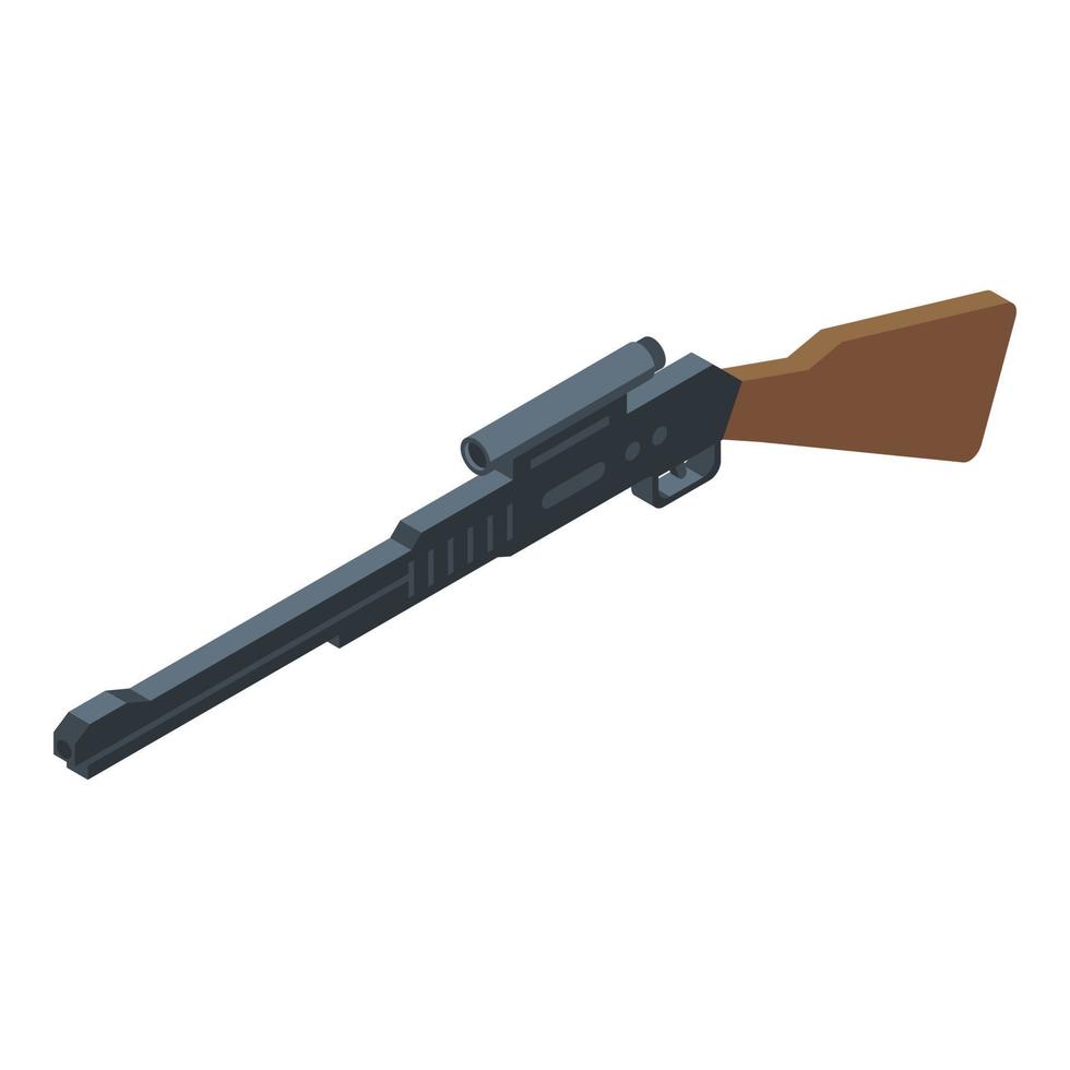 Shooting scope rifle icon, isometric style vector