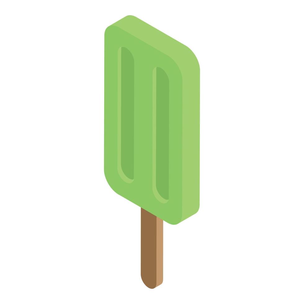 icono de helado de té matcha, estilo isométrico vector