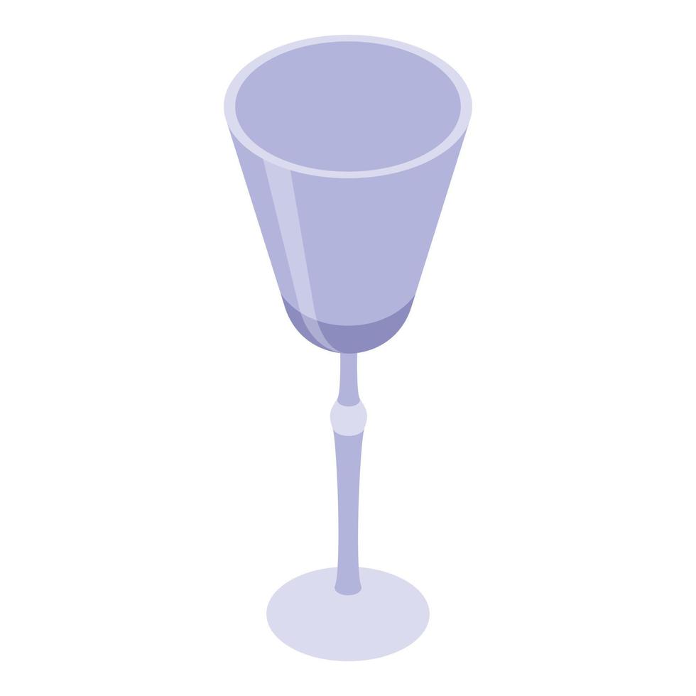 Empty wine glass icon, isometric style vector
