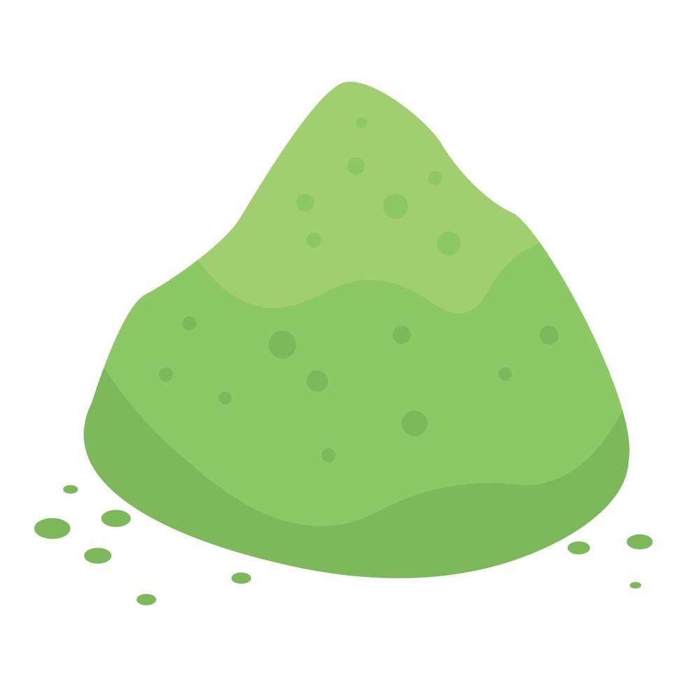 icono de polvo de té matcha, estilo isométrico vector