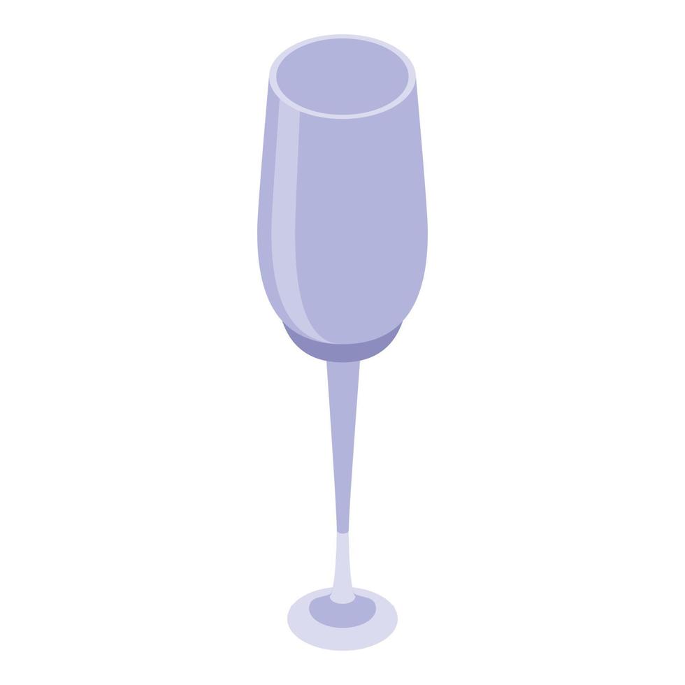 Empty champagne glass icon, isometric style vector