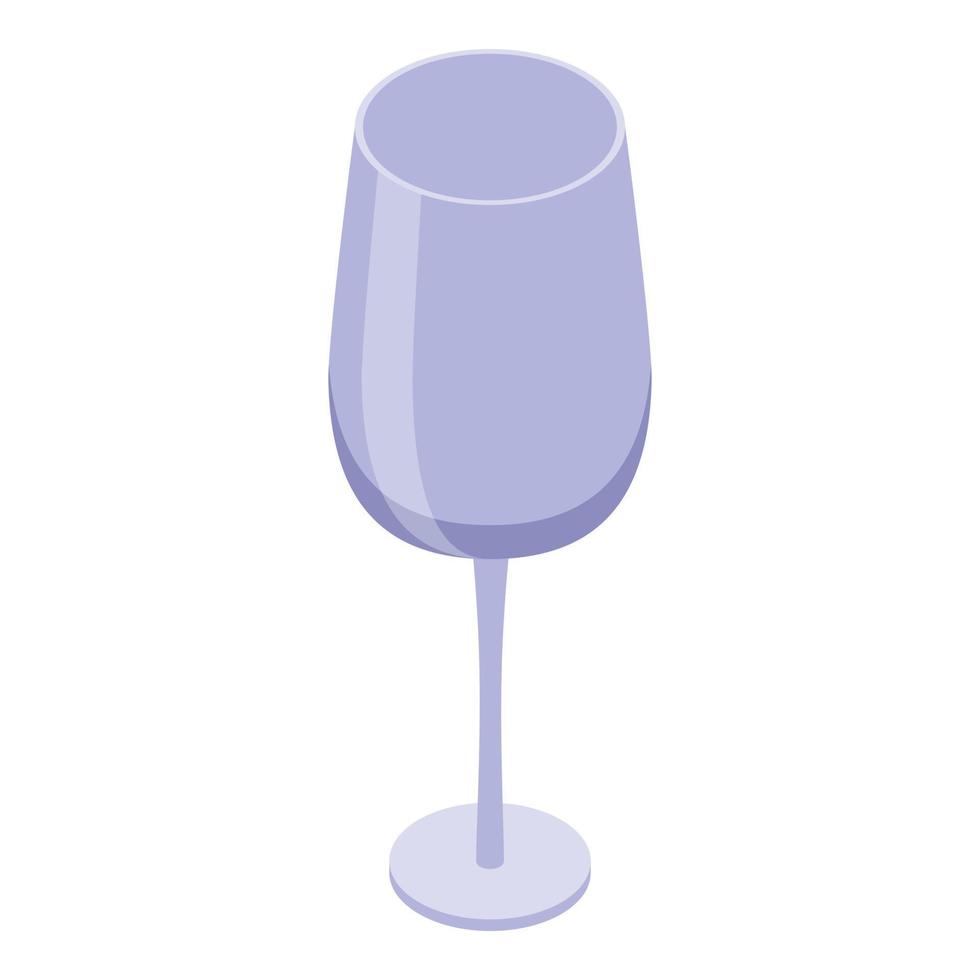 vaso para icono de vino blanco, estilo isométrico vector