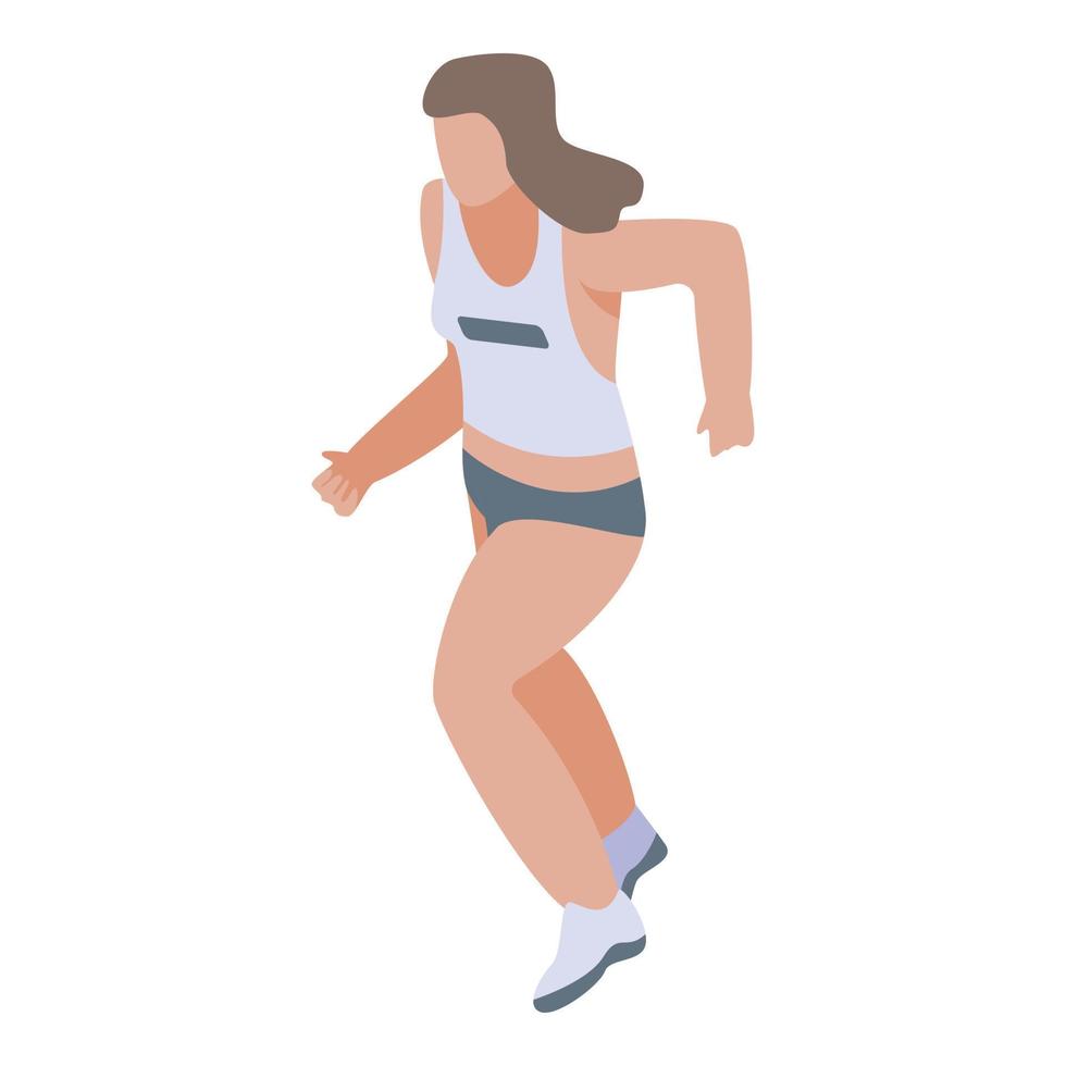 icono de carrera de triatlón, estilo isométrico vector