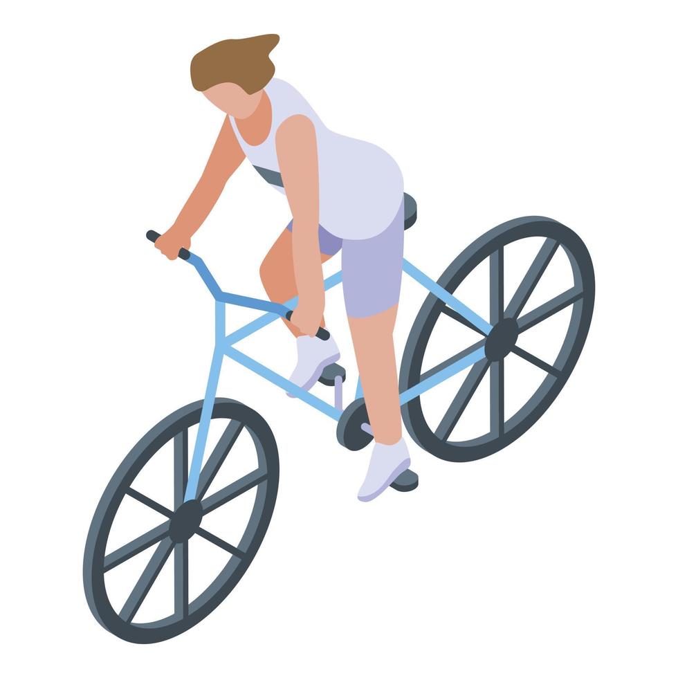 Triathlon cycling icon, isometric style vector