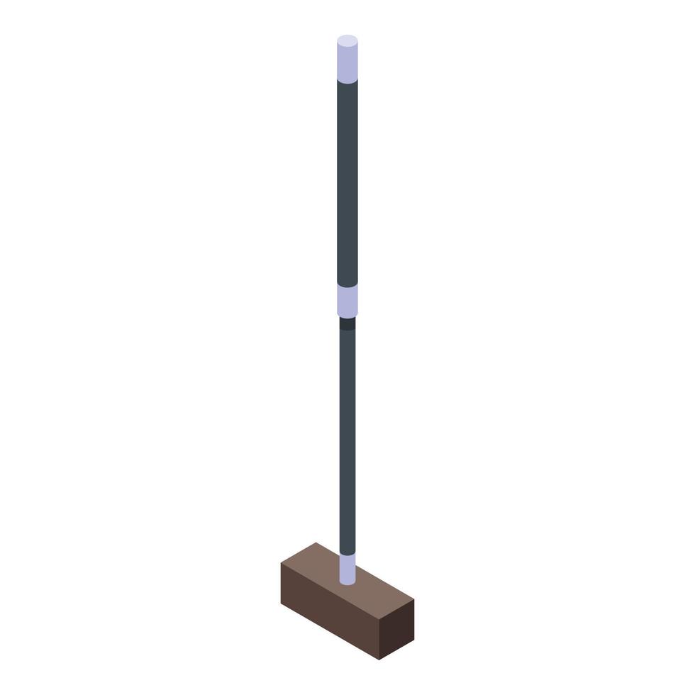 Croquet mallet icon, isometric style vector