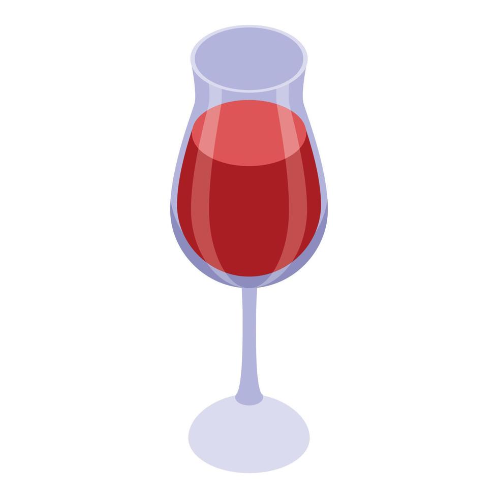 Glass of wine icon, isometric style vector