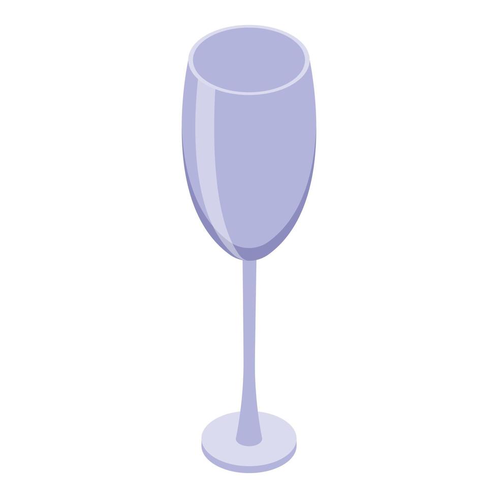 Champagne flute icon, isometric style vector