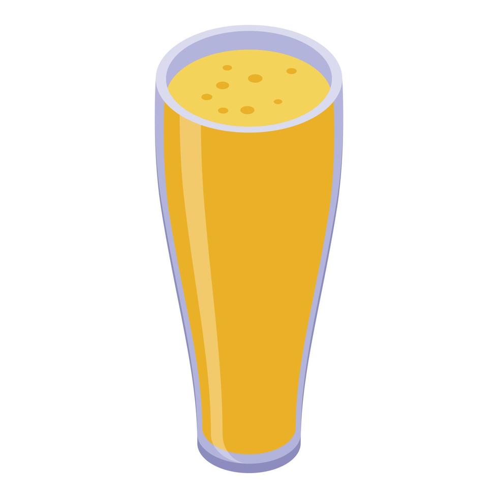 Glass of fresh juice icon, isometric style vector