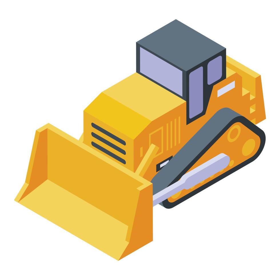 Dozer bulldozer icon, isometric style vector