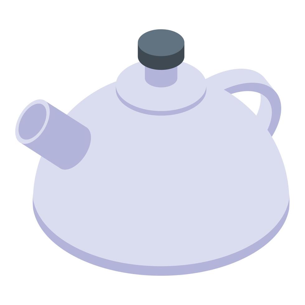 Water steel kettle icon, isometric style vector