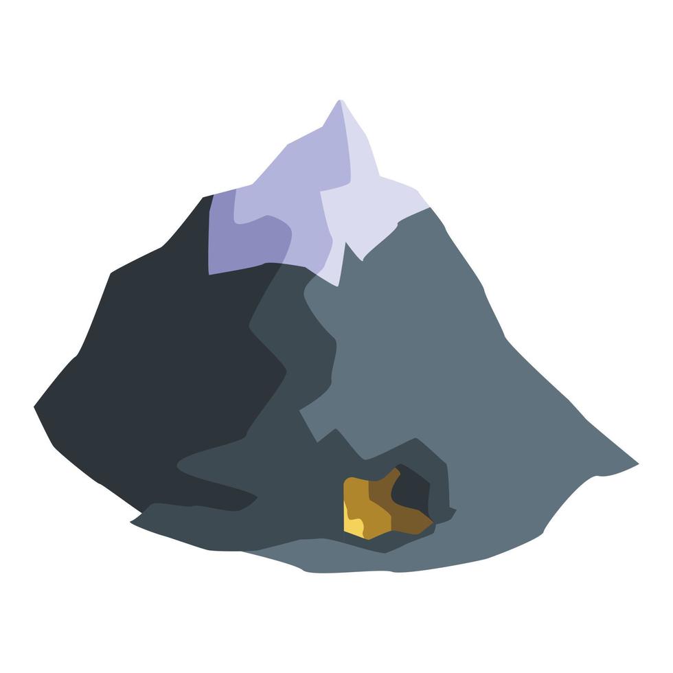 Stone age mountains icon, isometric style vector