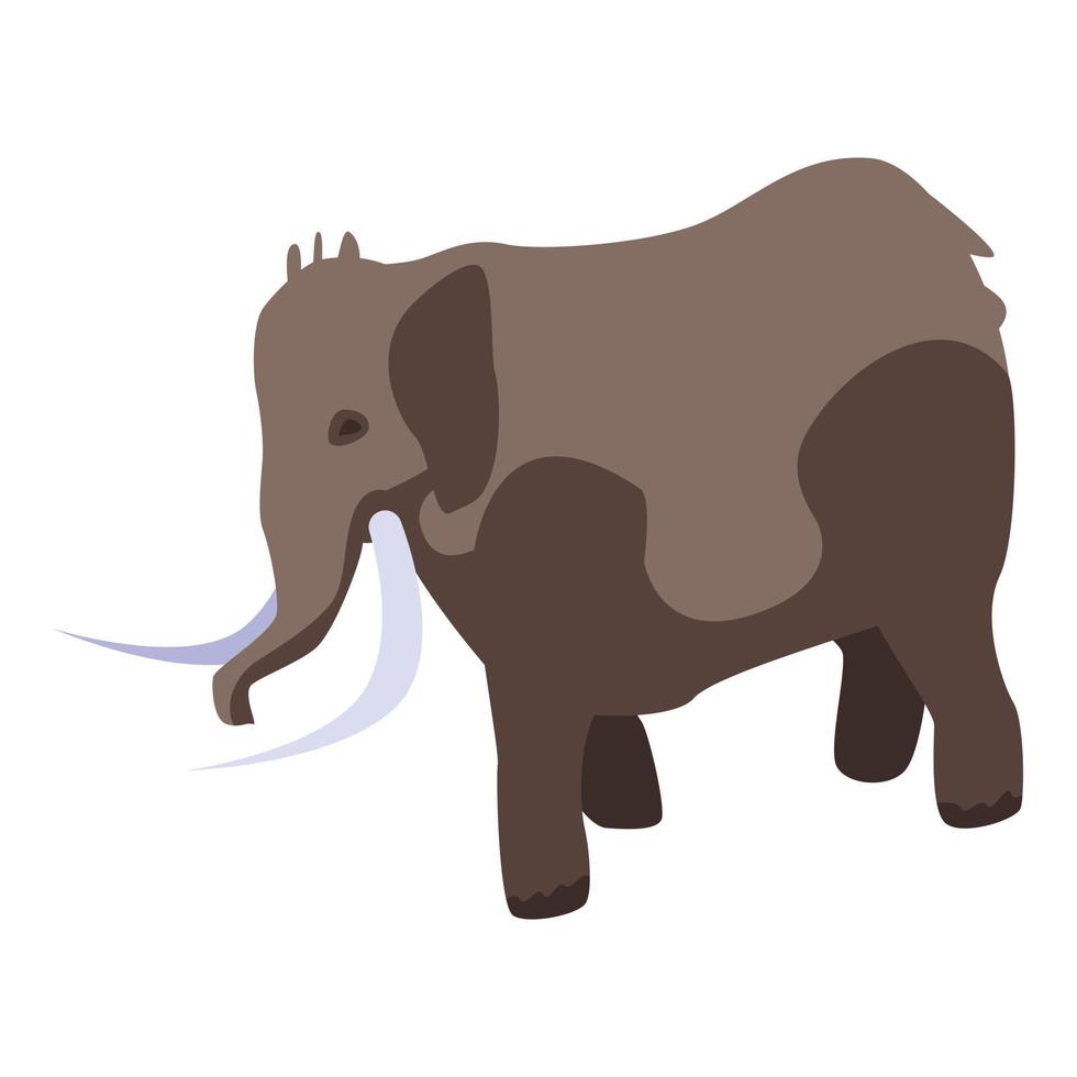 icono de elefante de la edad de piedra, estilo isométrico vector