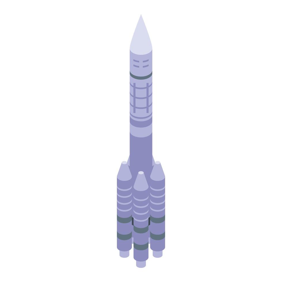 Space rocket icon, isometric style vector