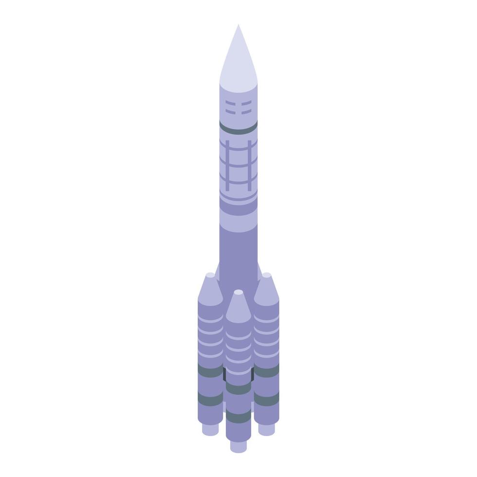 icono de cohete espacial, estilo isométrico vector