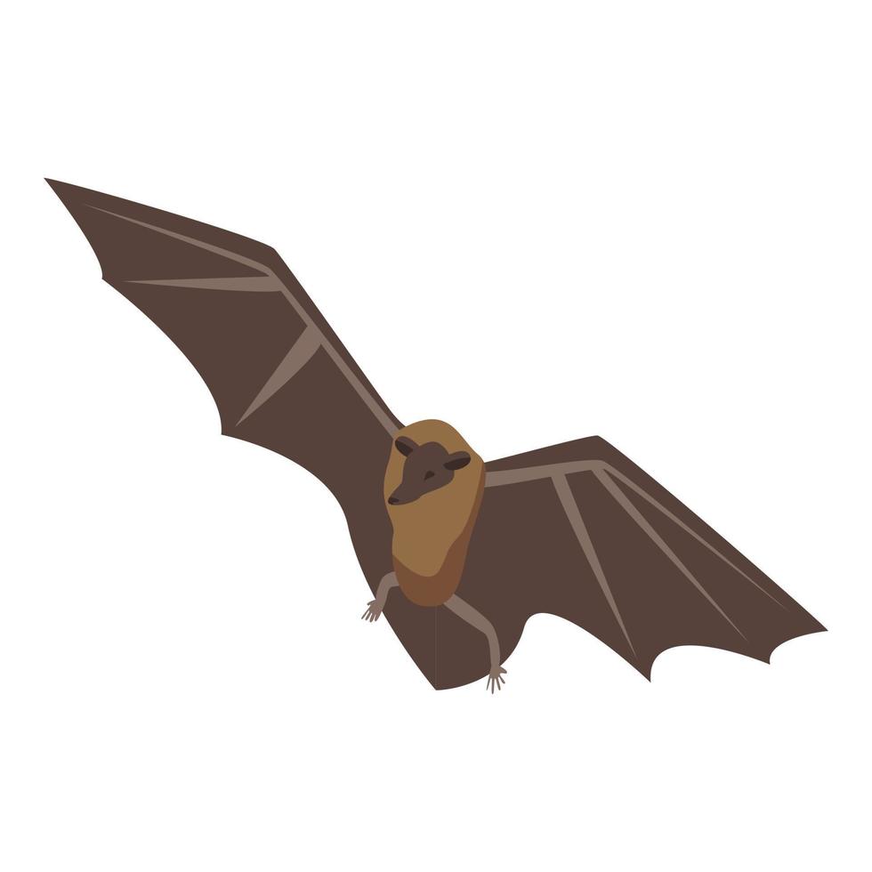 icono de murciélago volador, estilo isométrico vector