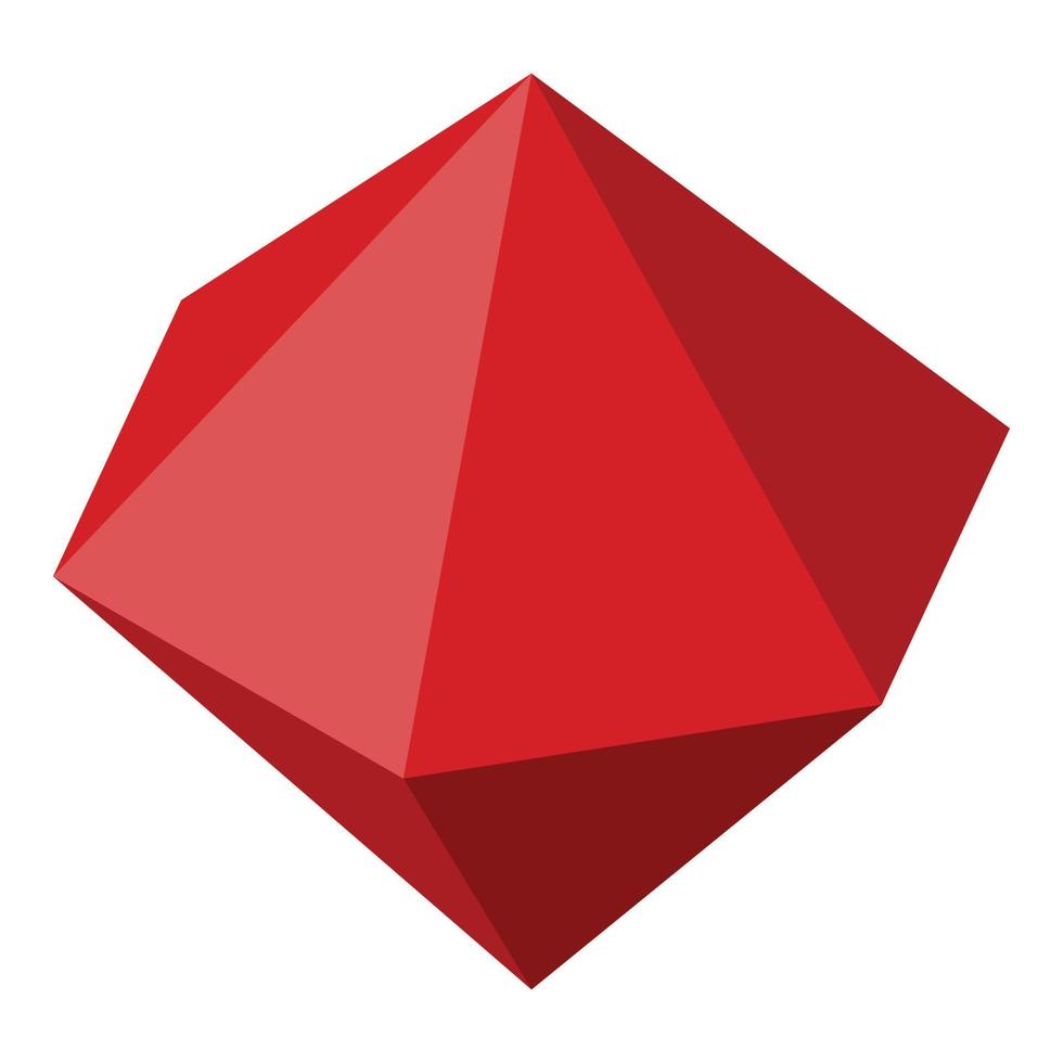 Red ruby icon, isometric style vector