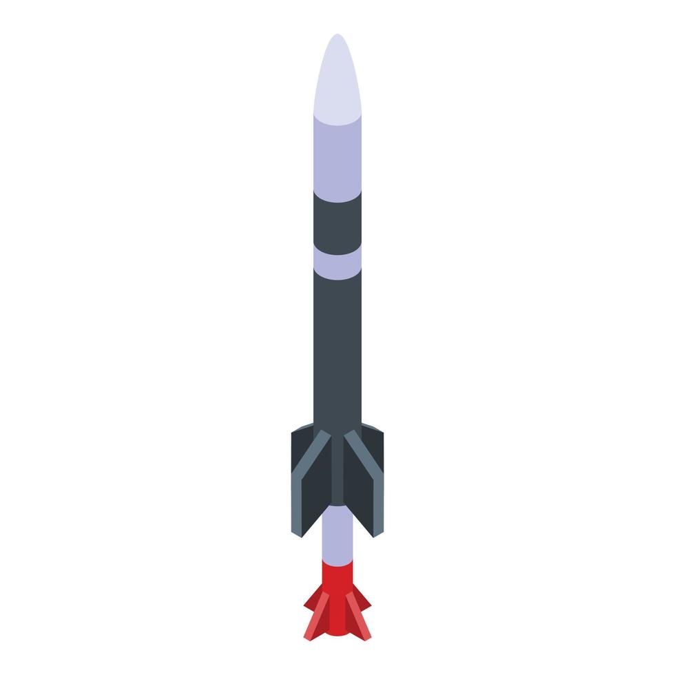 icono de cohete espacial, estilo isométrico vector