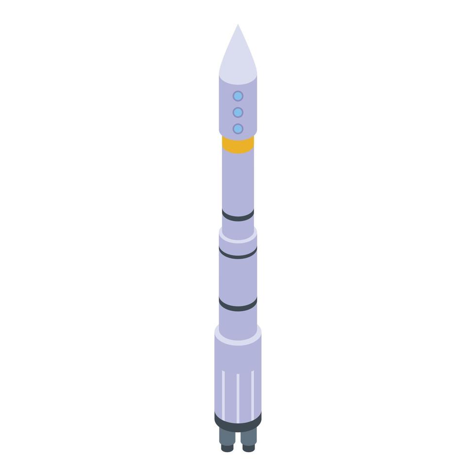 Futuristic space rocket icon, isometric style vector