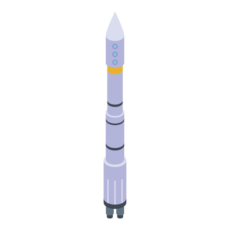 Futuristic space rocket icon, isometric style vector