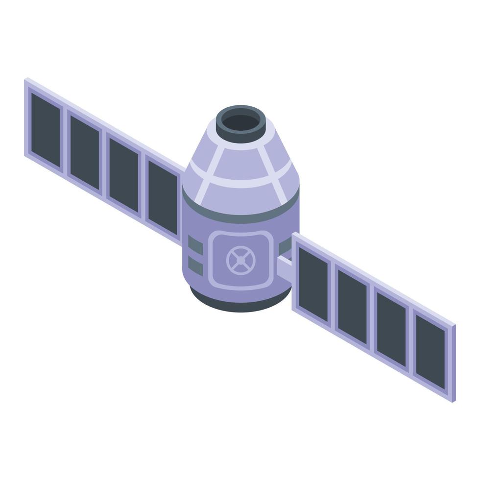 Space satellite icon, isometric style vector