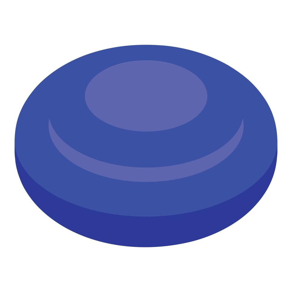 Blue pill icon, isometric style vector