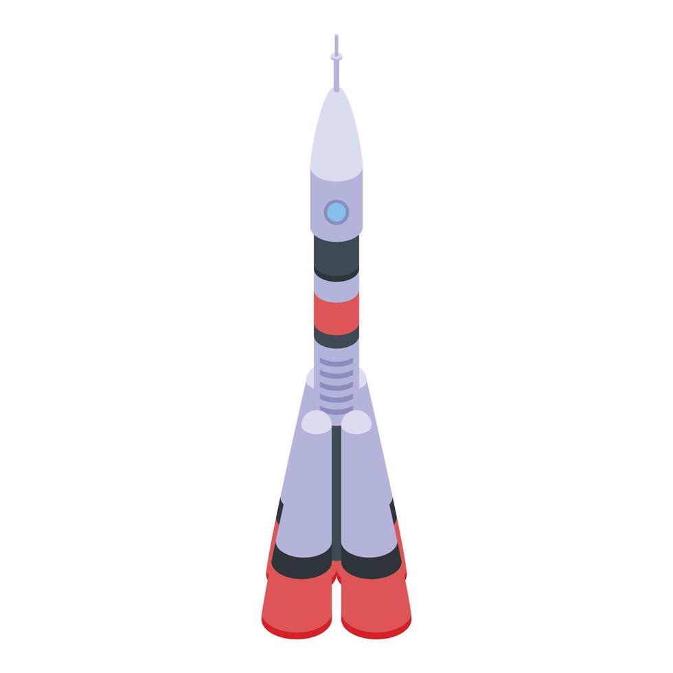 Modern space rocket icon, isometric style vector