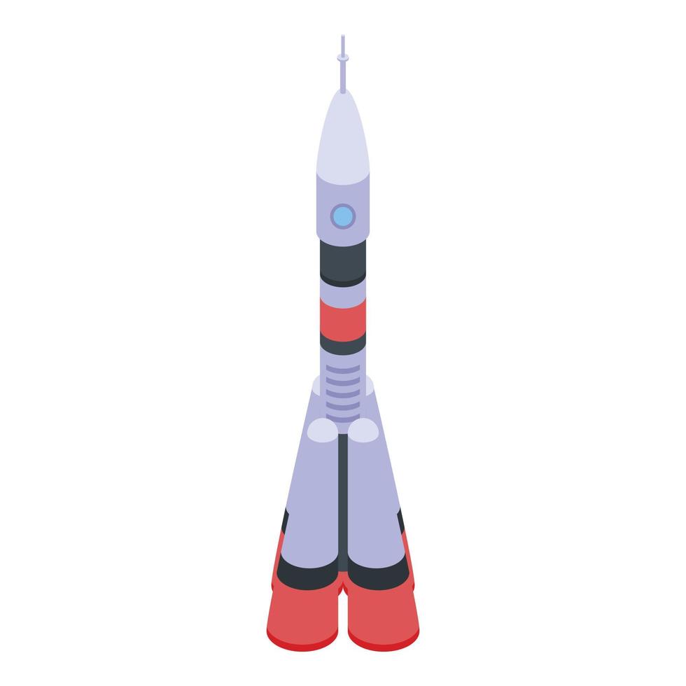 Modern space rocket icon, isometric style vector