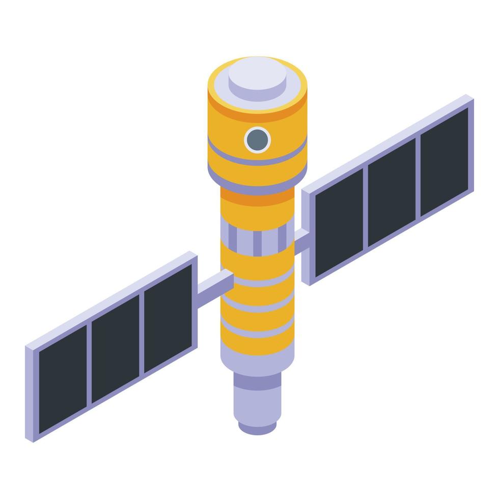 Orbital station icon, isometric style vector