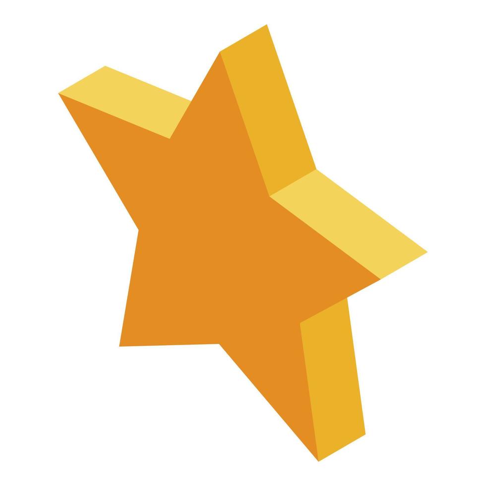 Gold star icon, isometric style vector
