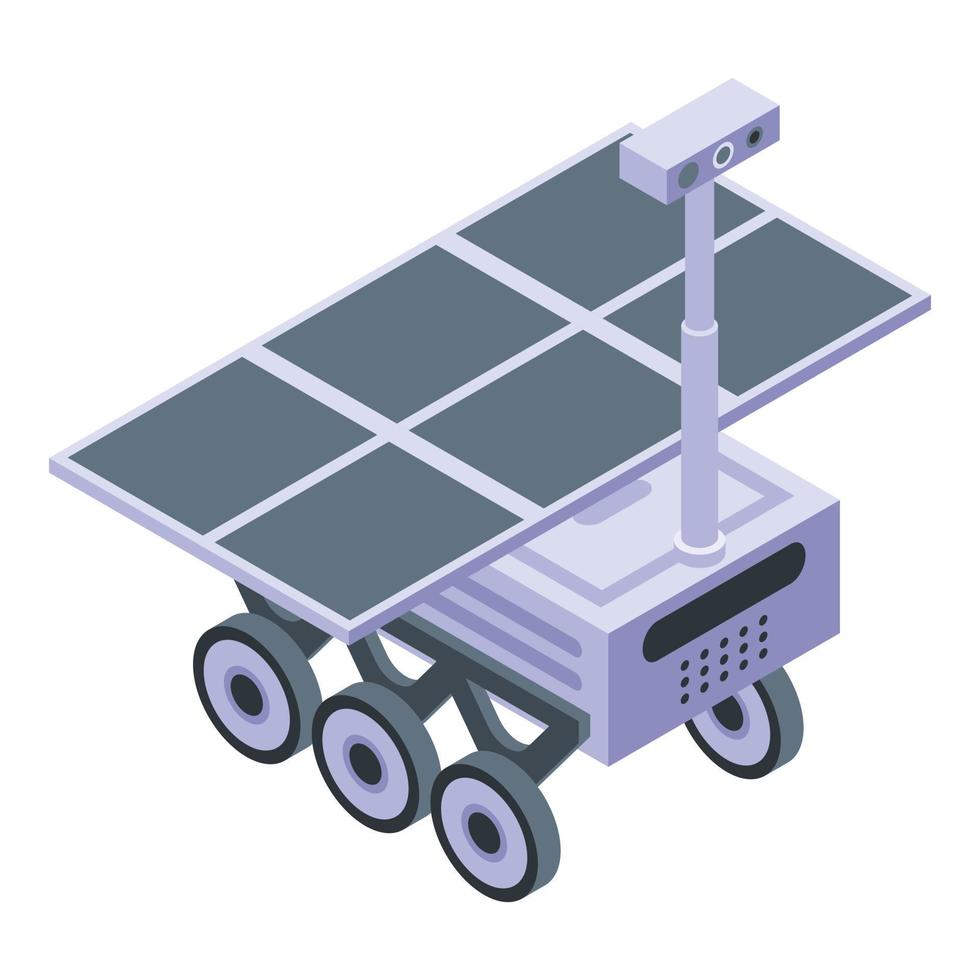 Moon rover icon, isometric style vector