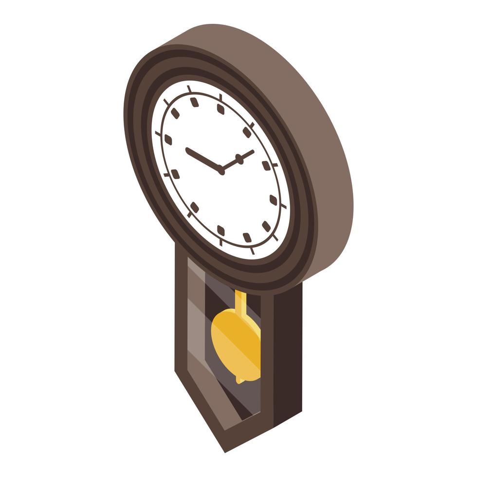 House pendulum clock icon, isometric style vector