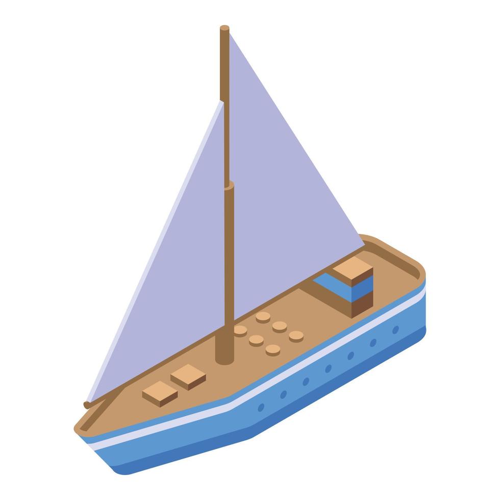 Sea yacht icon, isometric style vector