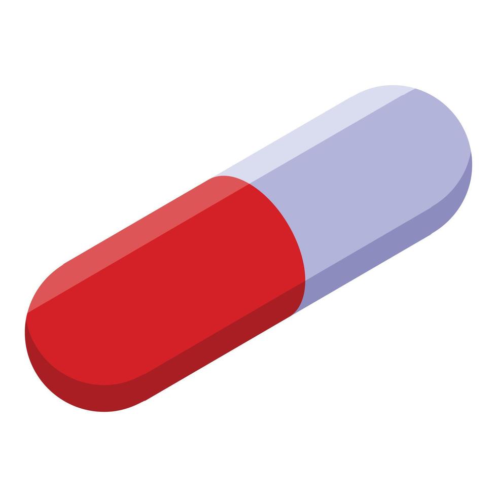 Healthcare capsule icon, isometric style vector