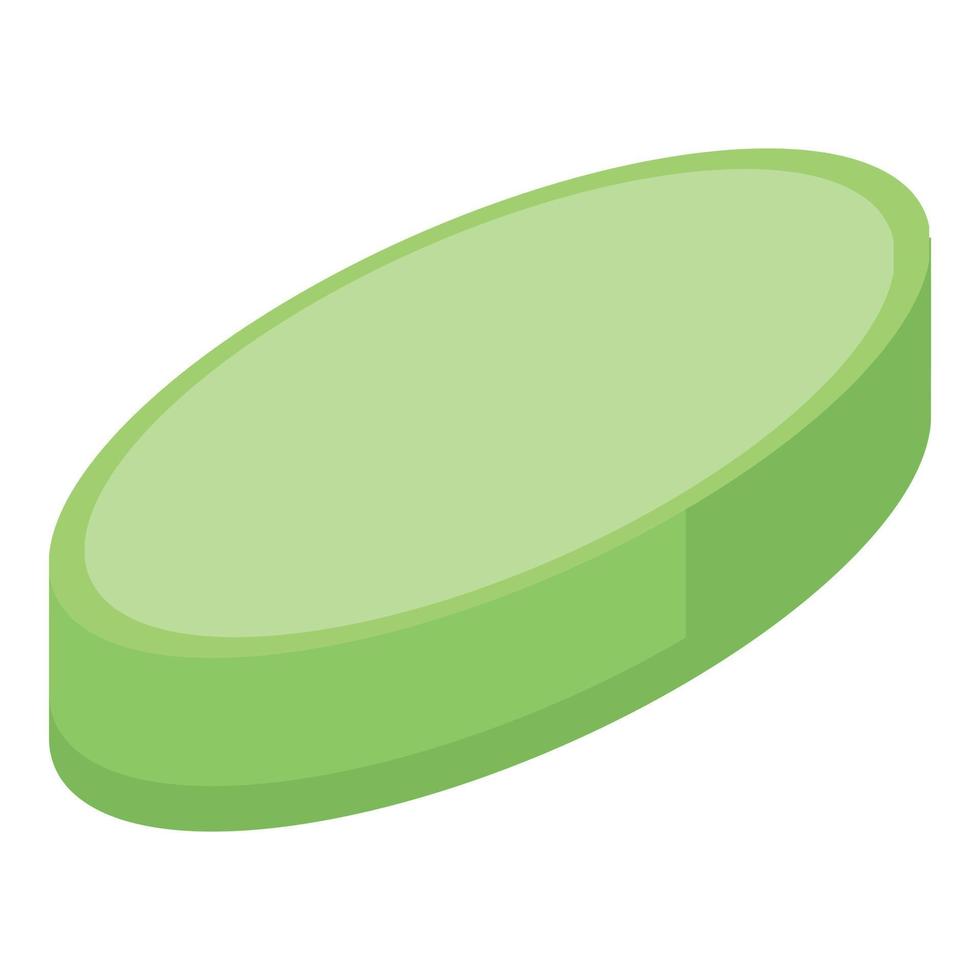 Green capsule icon, isometric style vector