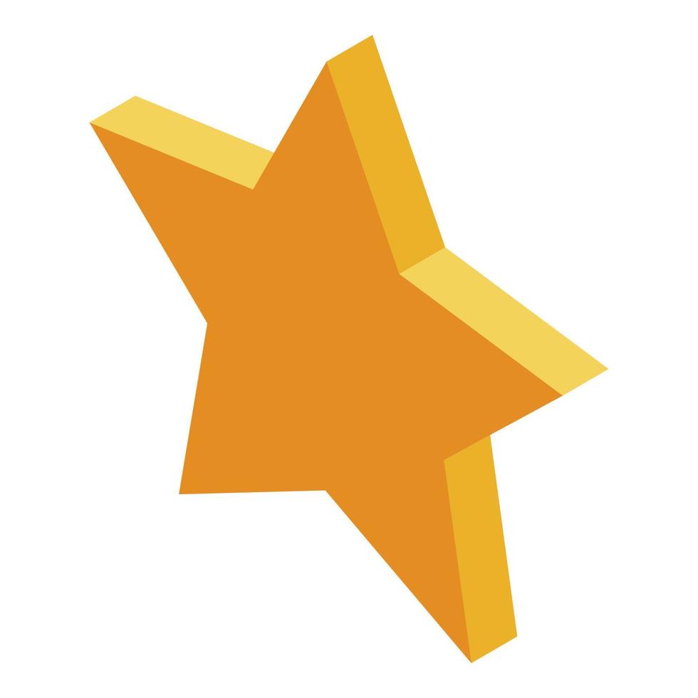 Gold star basketball icon, isometric style vector