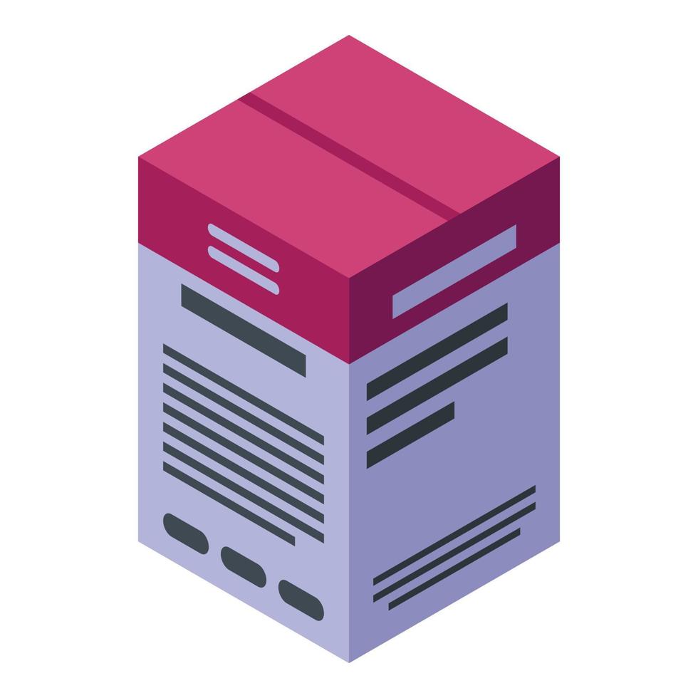 Medical syrup box icon, isometric style vector