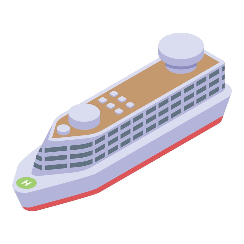 Ocean cruise ship icon, isometric style vector