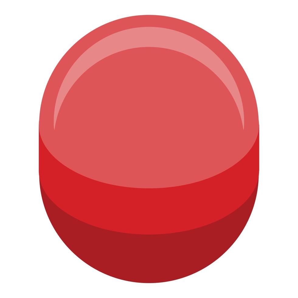 Red drug pill icon, isometric style vector