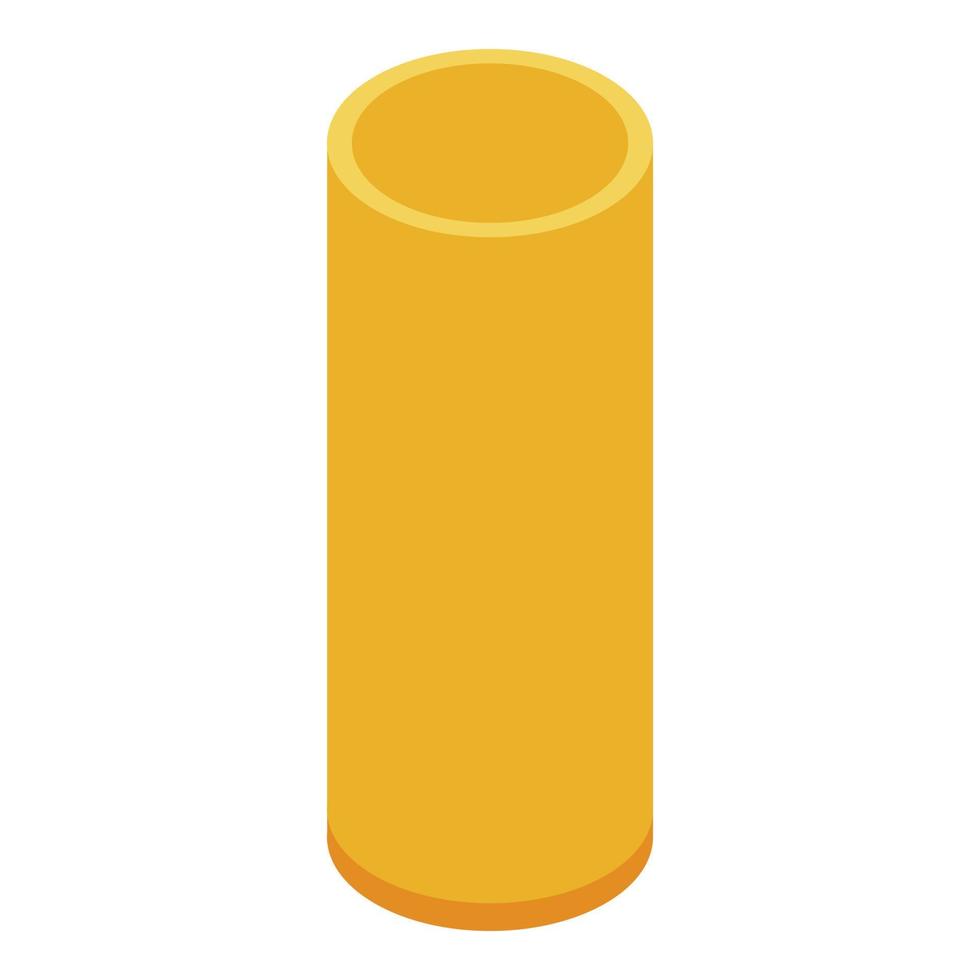 Gutter yellow pipe icon, isometric style vector