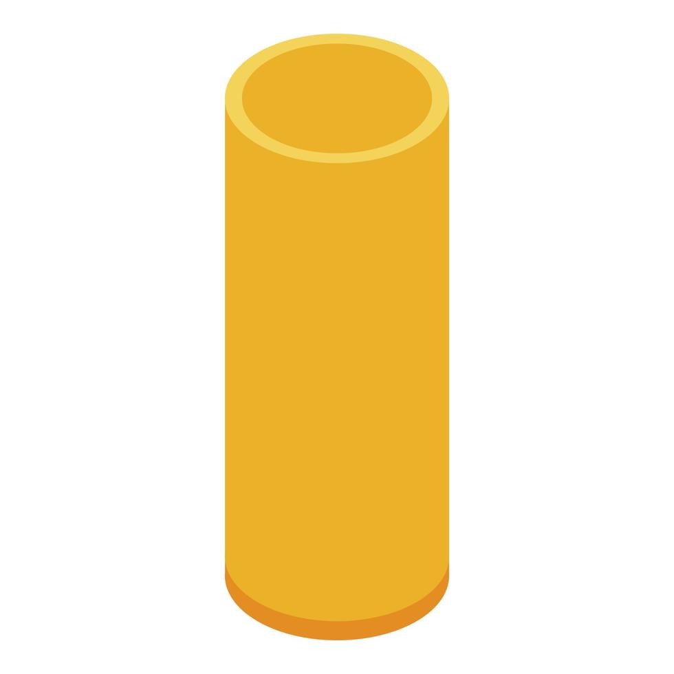 icono de tubo amarillo de canalón, estilo isométrico vector