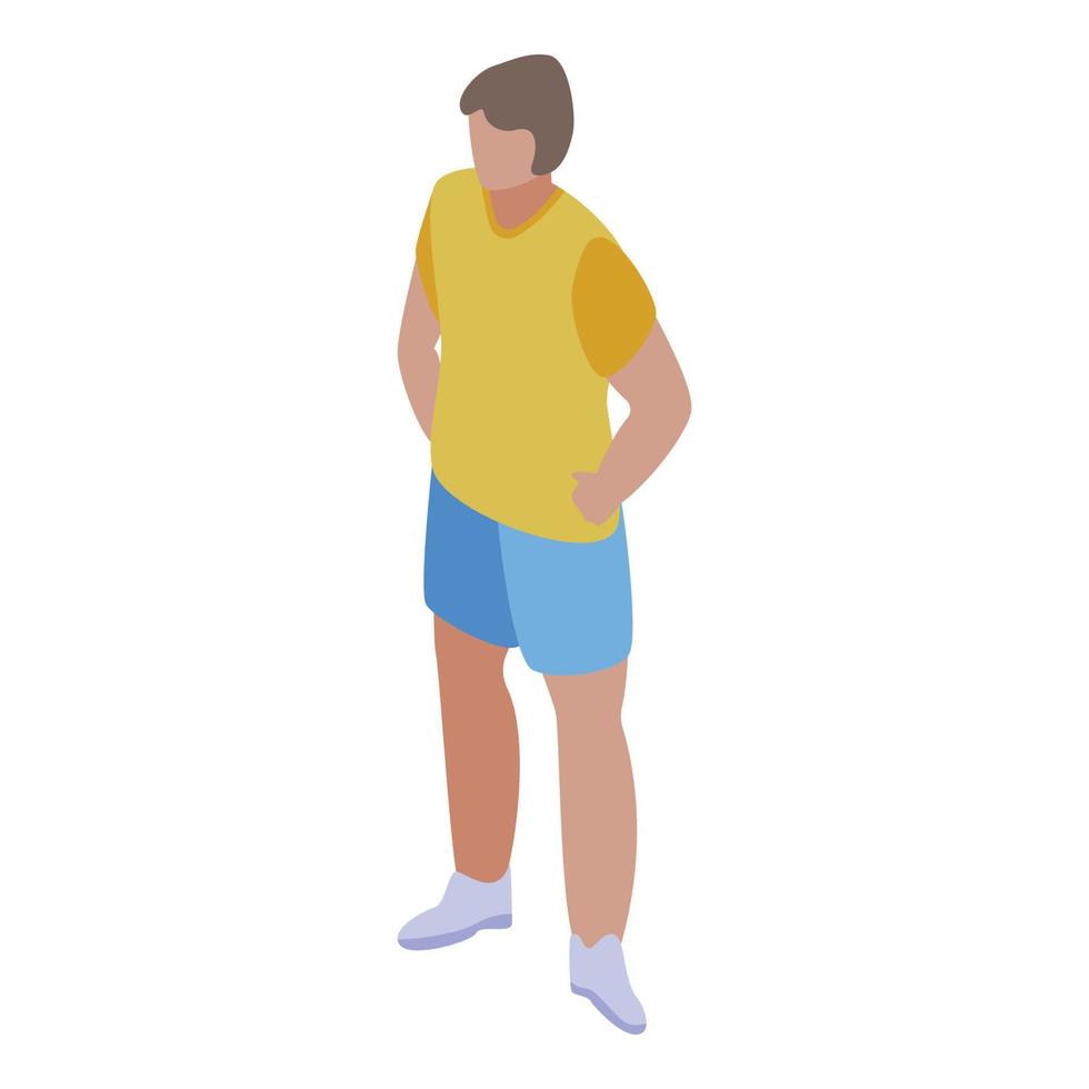 Man at the beach icon, isometric style vector