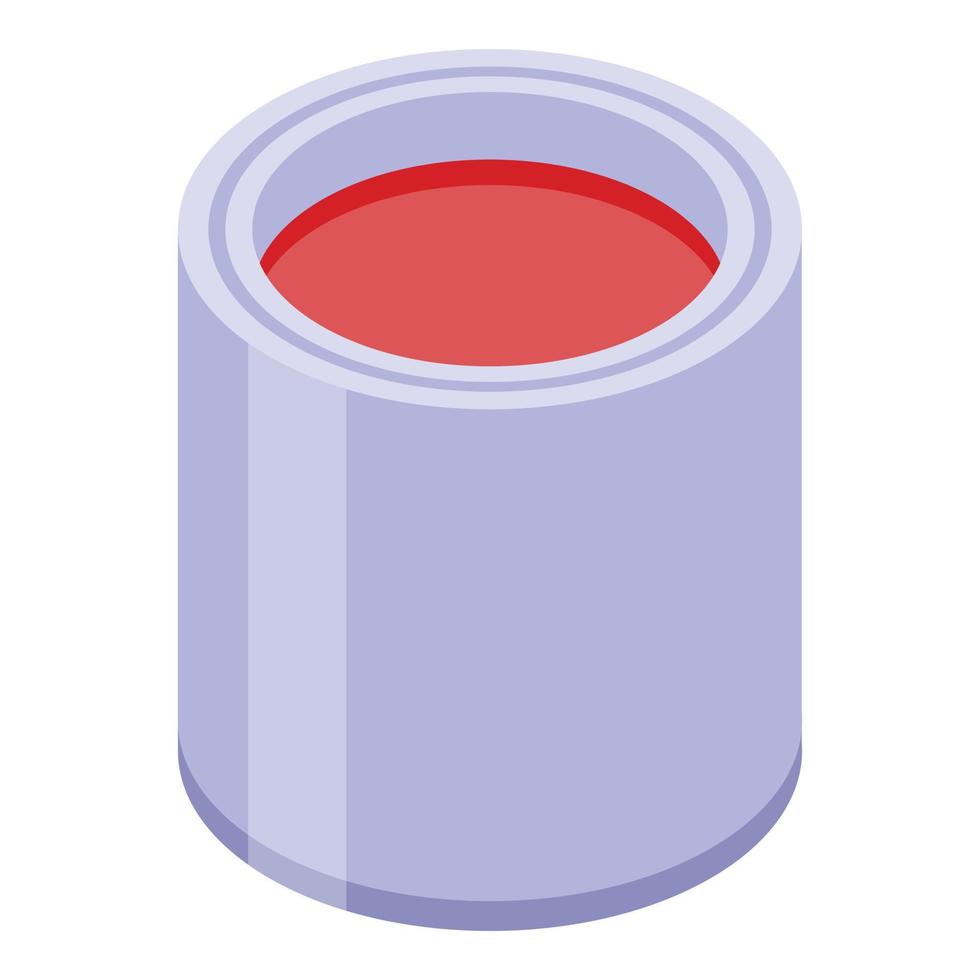 Paint bucket icon, isometric style vector