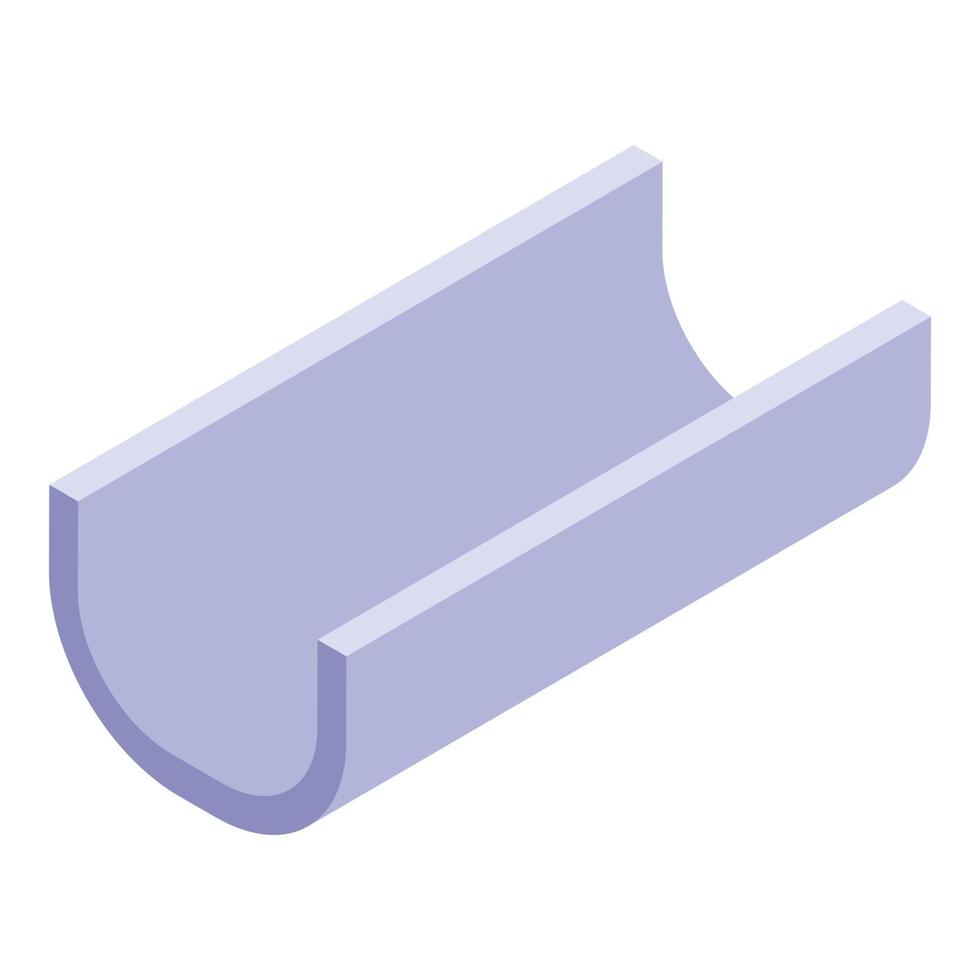 Round roof gutter icon, isometric style vector