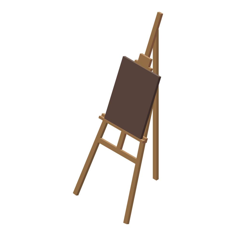 Wood easel icon, isometric style vector