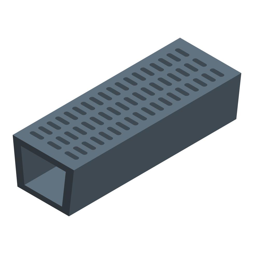 Yard ground gutter icon, isometric style vector
