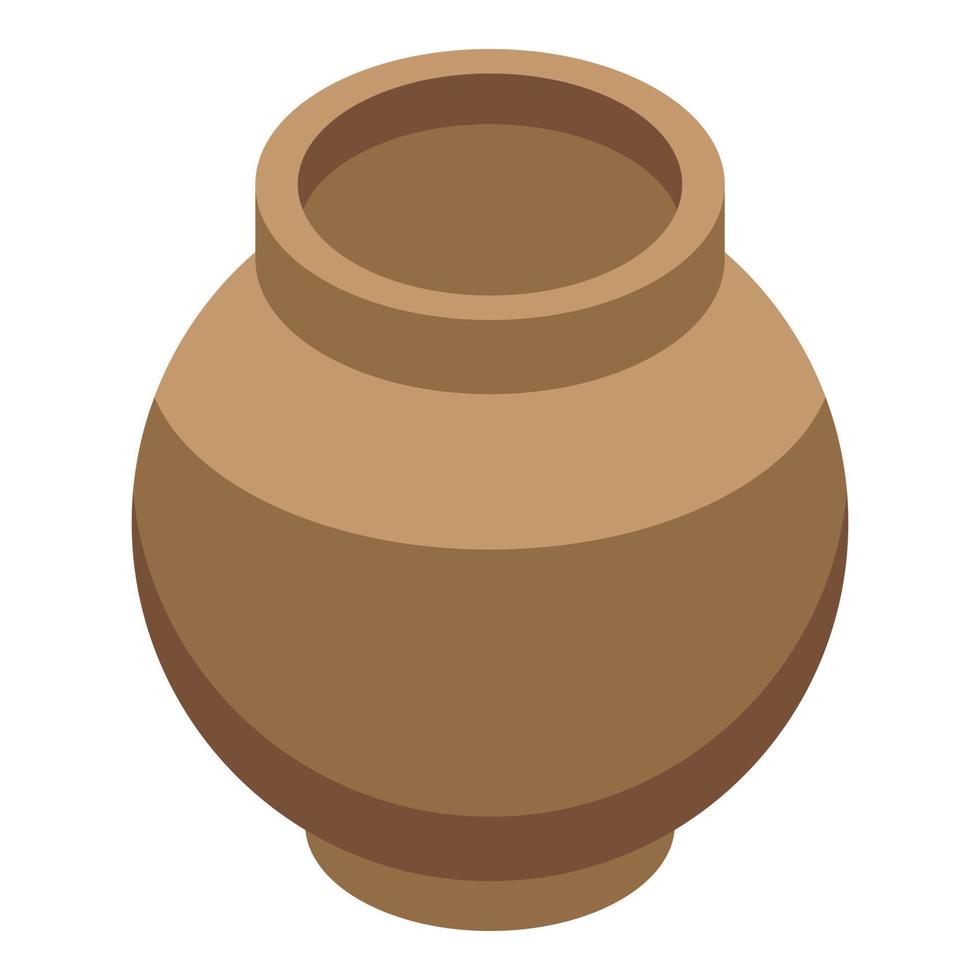 Stone age vase icon, isometric style vector